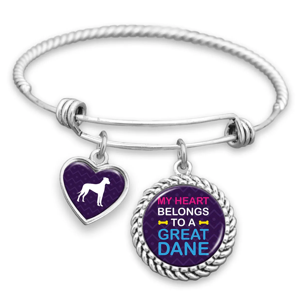 My Heart Belongs To A Great Dane Charm Bracelet