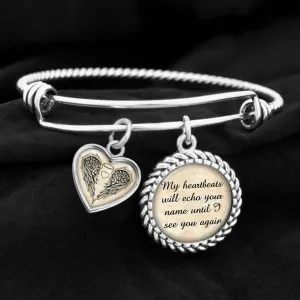 My Heartbeats Will Echo Your Name Charm Bracelet