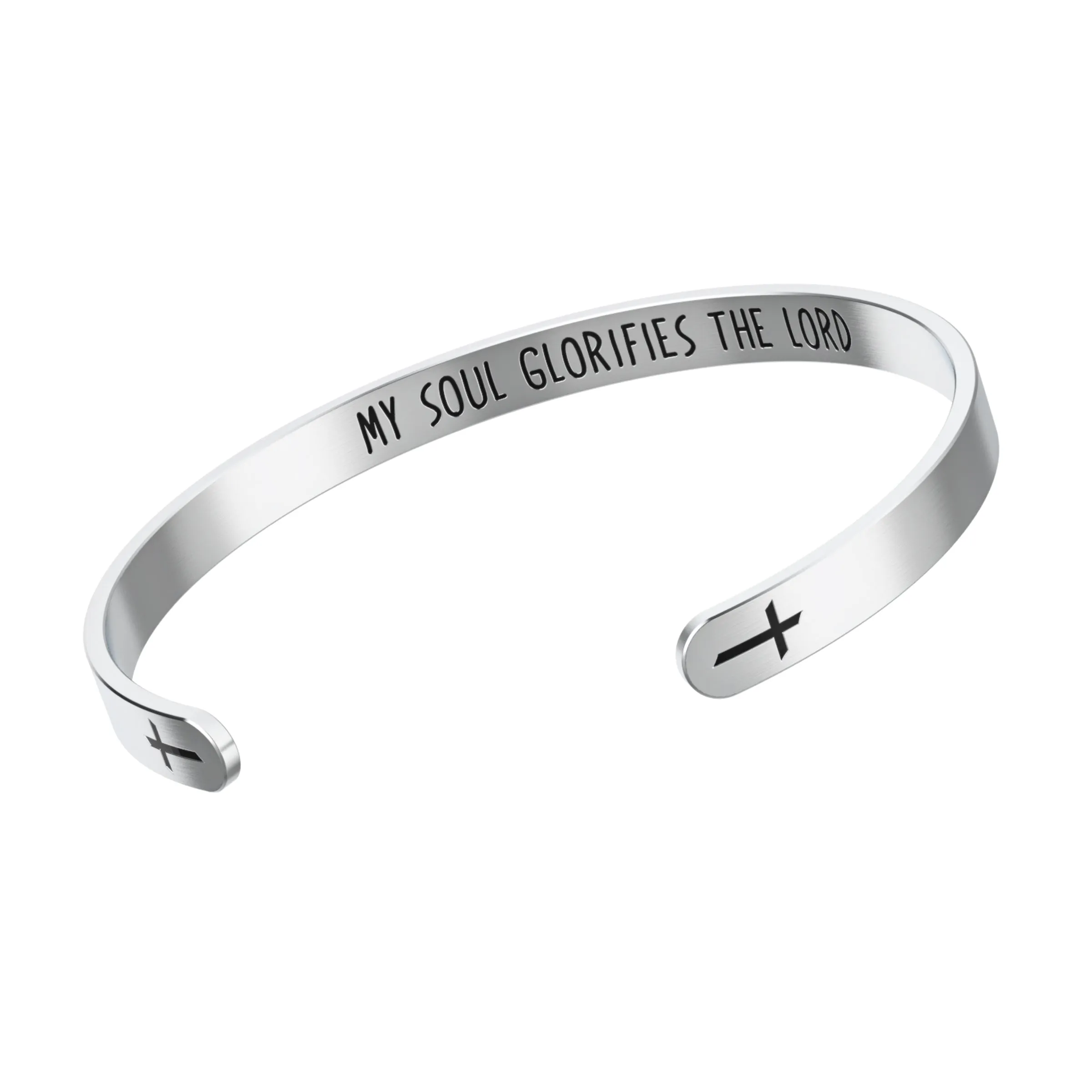 My Soul Glorifies The Lord Cross Bracelet – Religious Bracelet – Luke 1:46-55 - NIV — Catholic or Christian Women & Girls