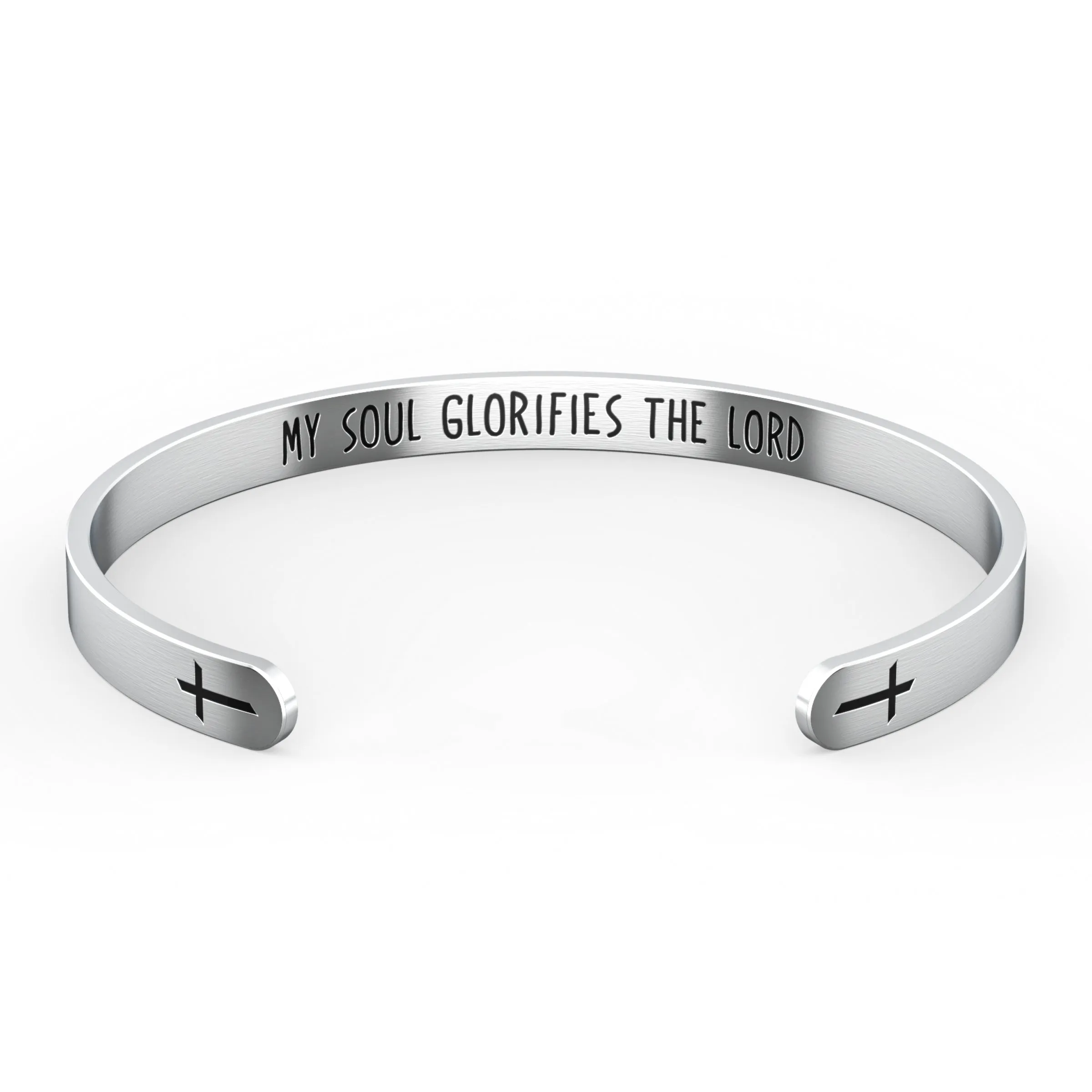 My Soul Glorifies The Lord Cross Bracelet – Religious Bracelet – Luke 1:46-55 - NIV — Catholic or Christian Women & Girls