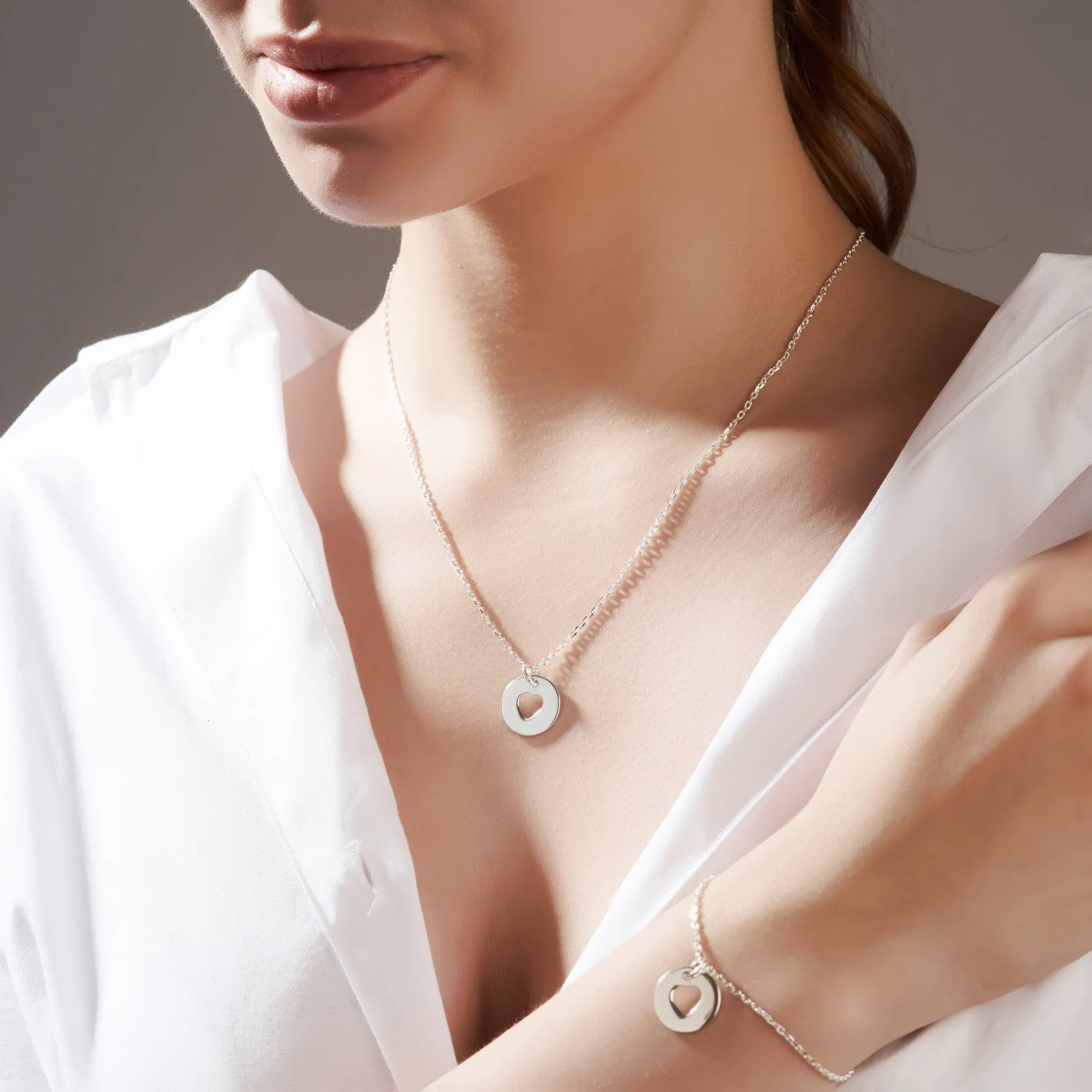 Mysha Personalized Captured Love Pendant & Bracelet Set