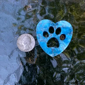 Natural Apatite Gemstone Blue Puppy Paw Cut-out