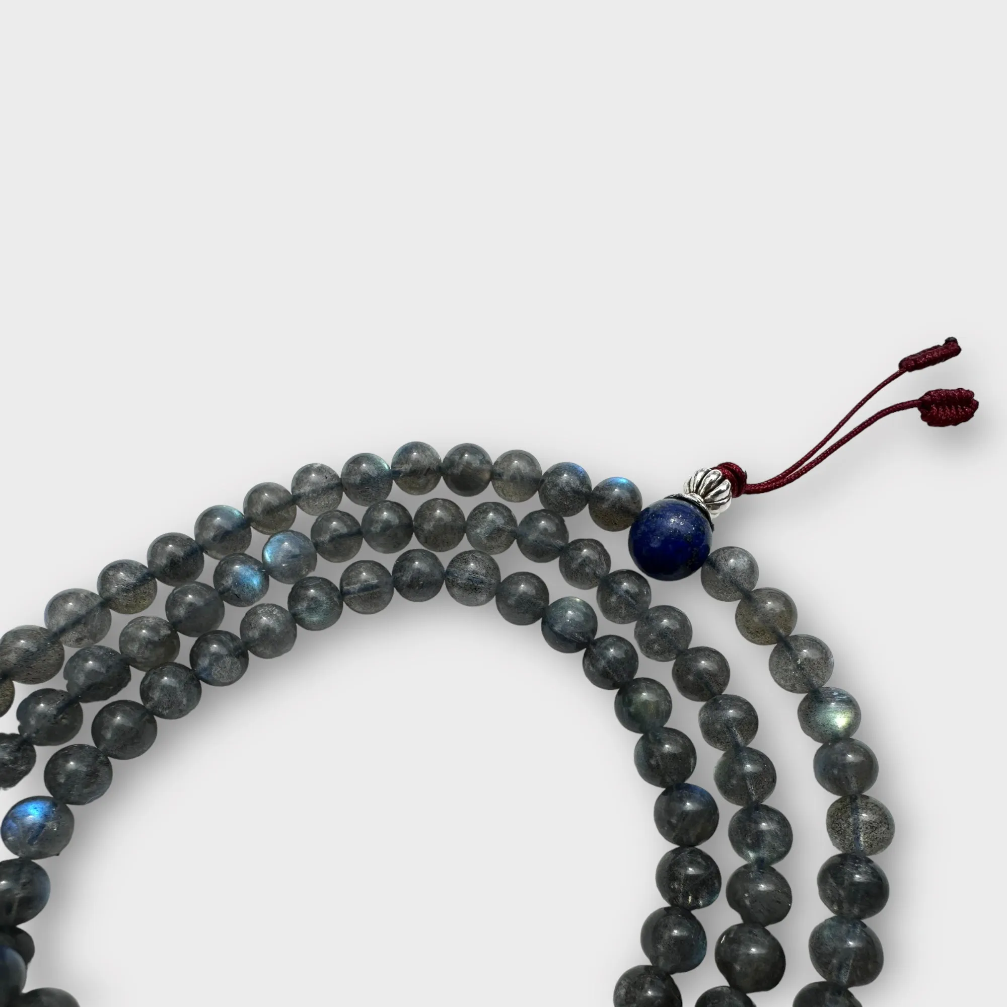 Natural Labradorite Mala with Lapis and Tiger eye Spacers