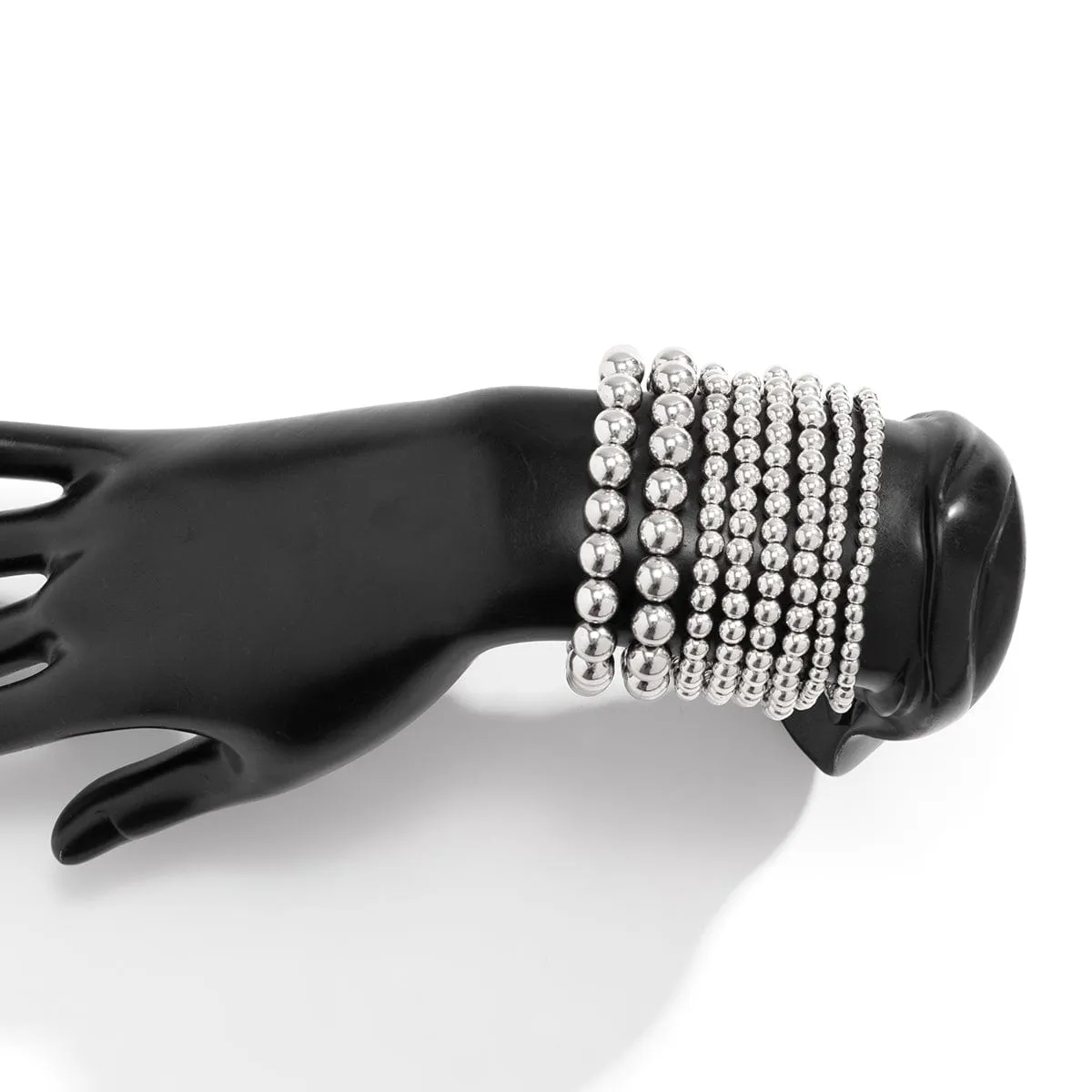 Newly 8pcs Gold Silver Plated Ball Chain Bracelet Set