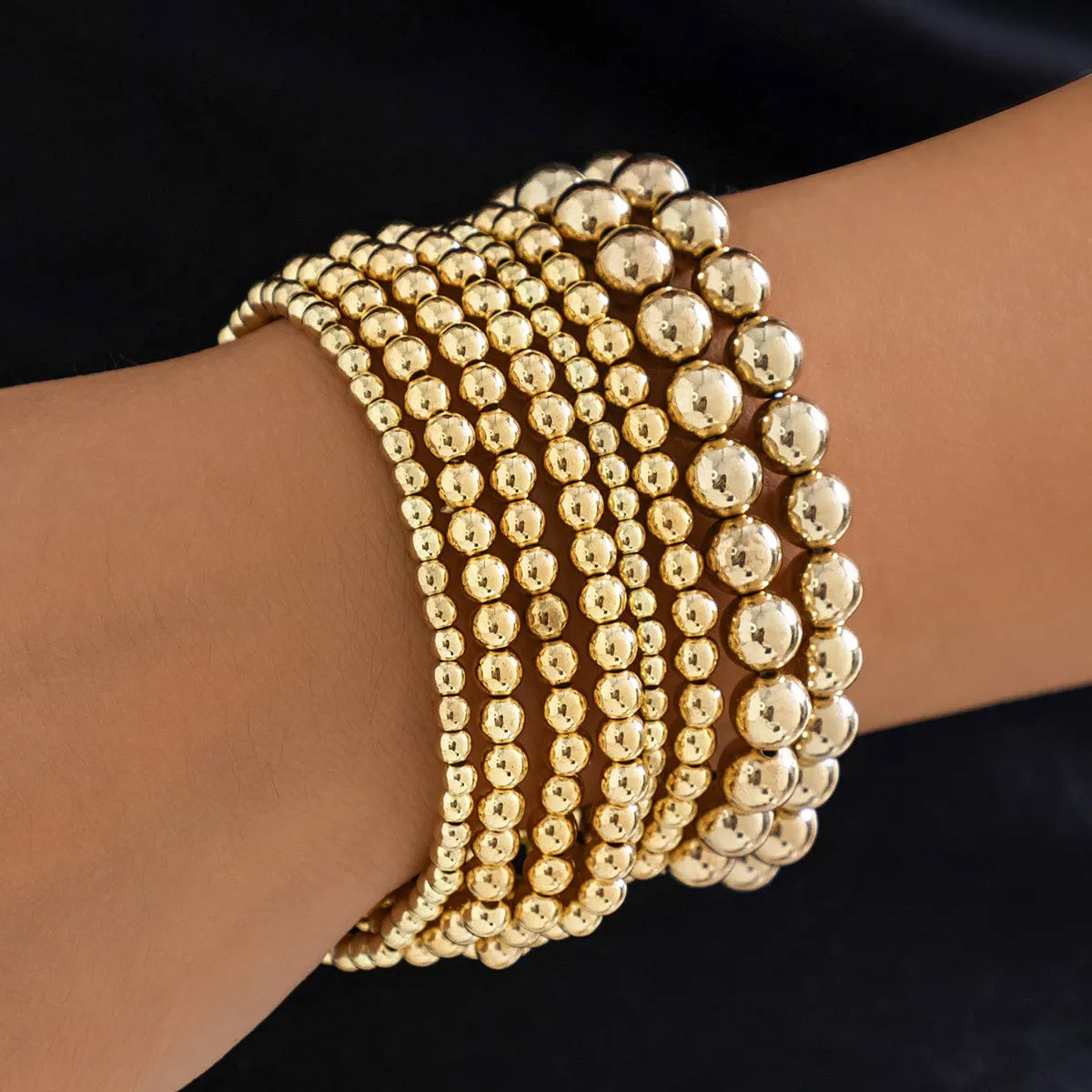 Newly 8pcs Gold Silver Plated Ball Chain Bracelet Set