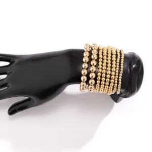 Newly 8pcs Gold Silver Plated Ball Chain Bracelet Set