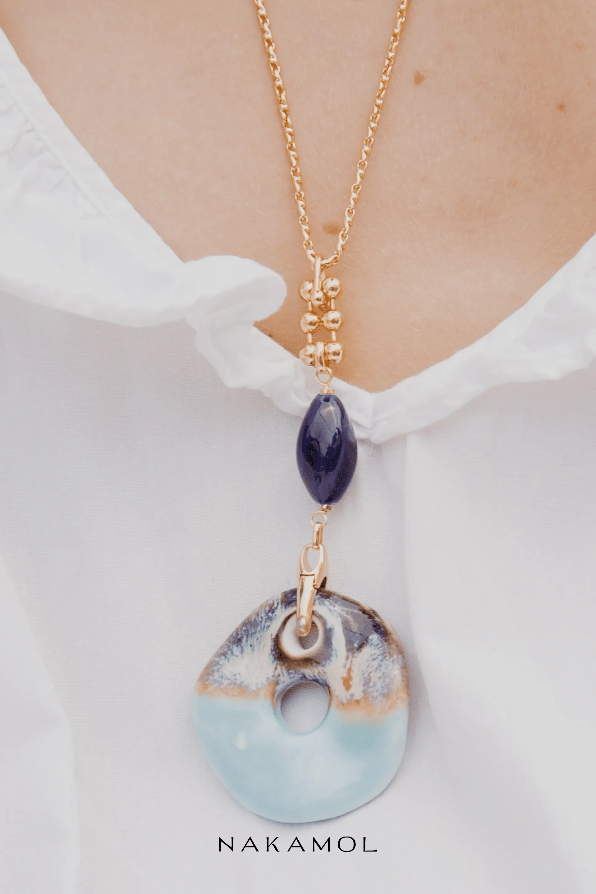 Ocean Breeze Stone Pendant Necklace