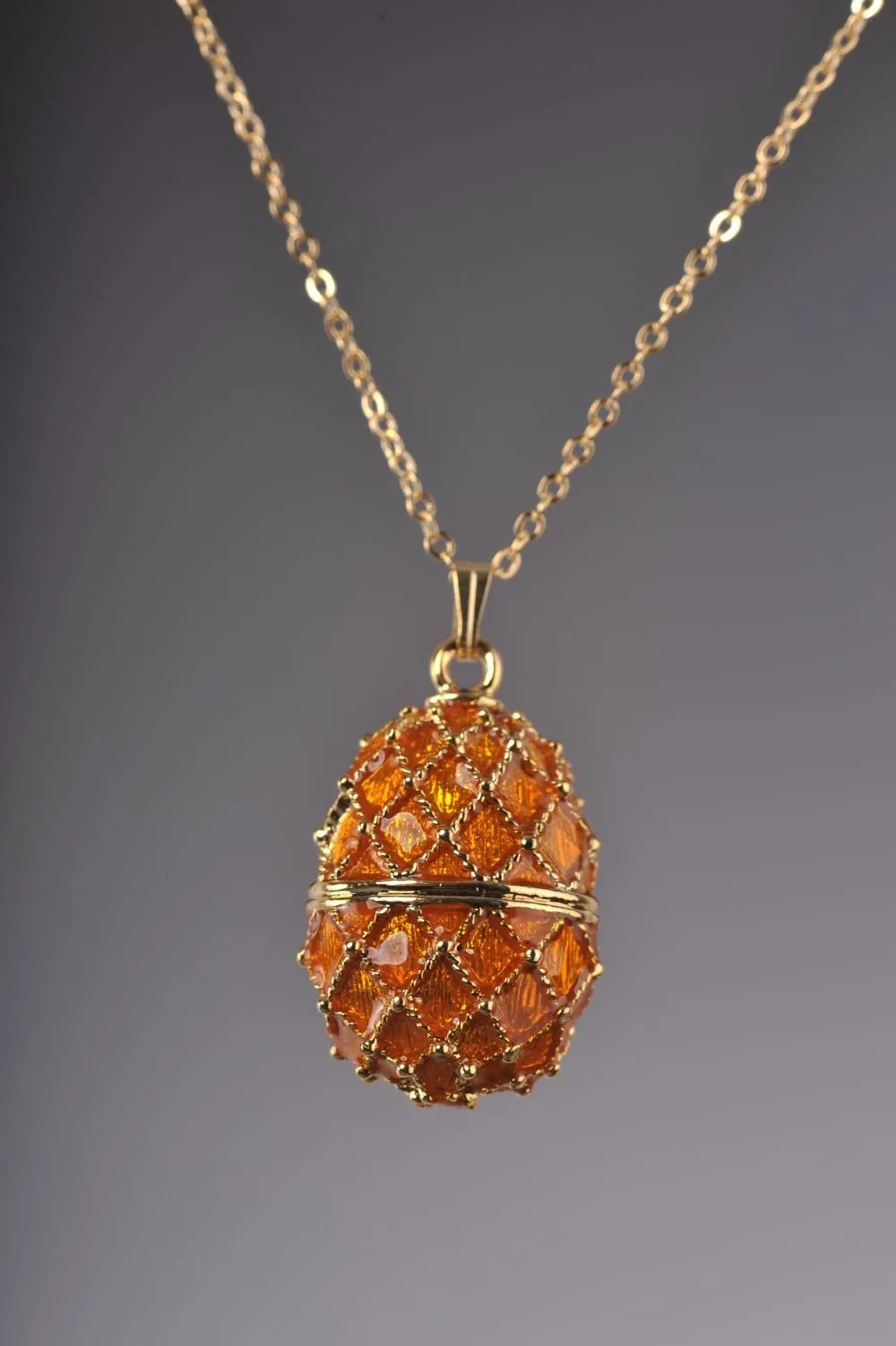 Orange Egg Pendant Necklace