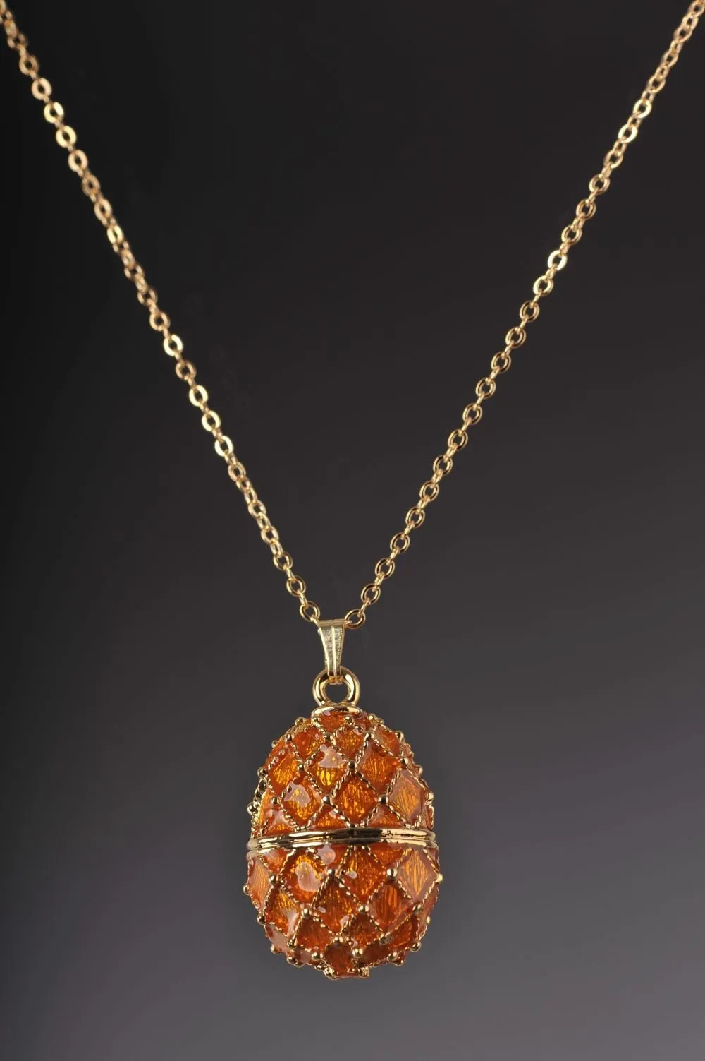 Orange Egg Pendant Necklace