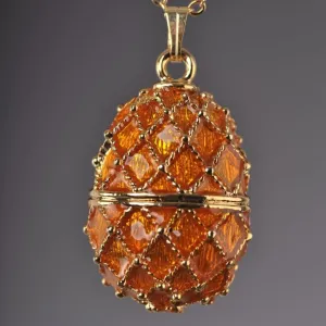 Orange Egg Pendant Necklace