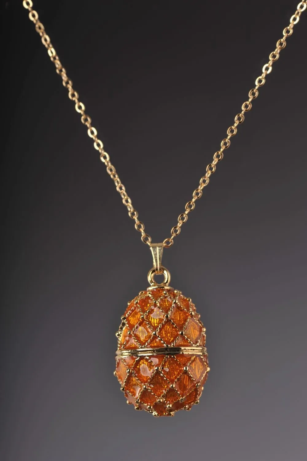 Orange Egg Pendant Necklace
