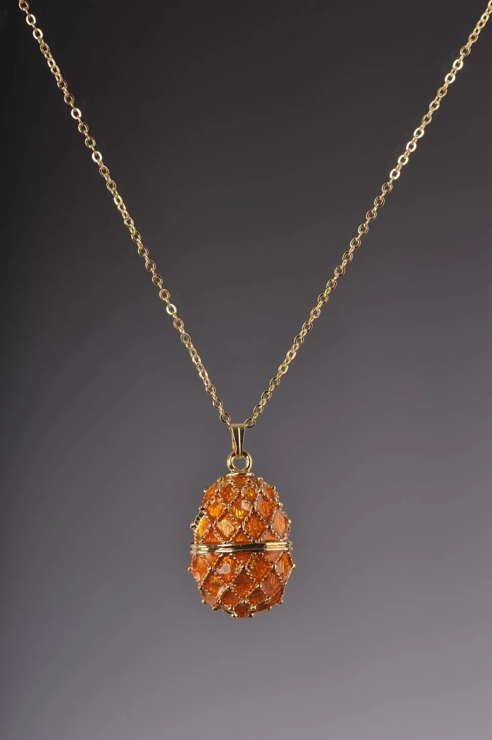 Orange Egg Pendant Necklace