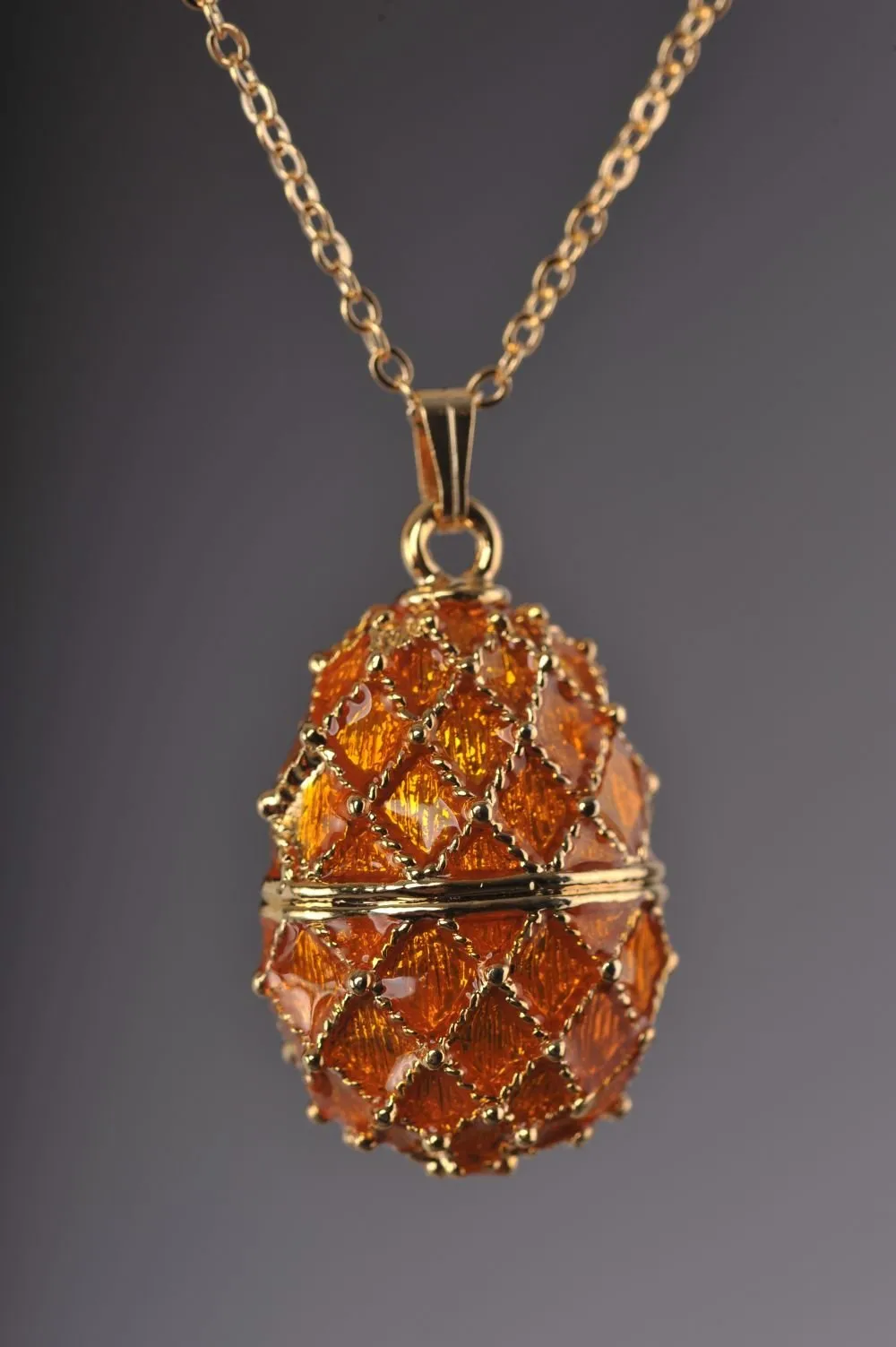 Orange Egg Pendant Necklace