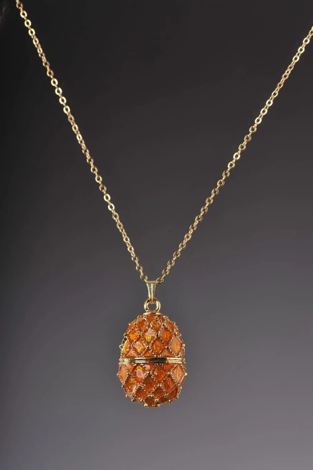 Orange Egg Pendant Necklace