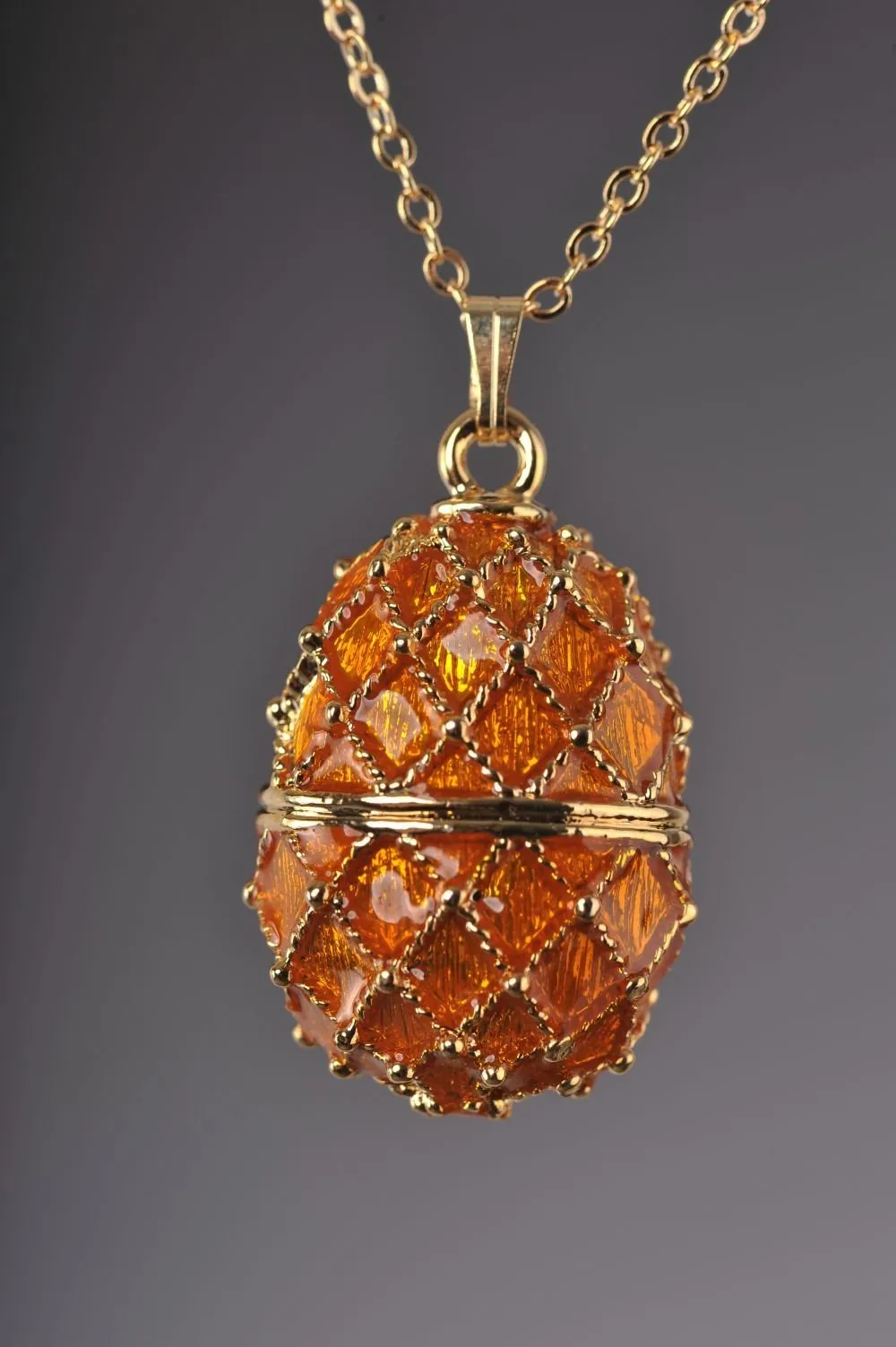 Orange Egg Pendant Necklace