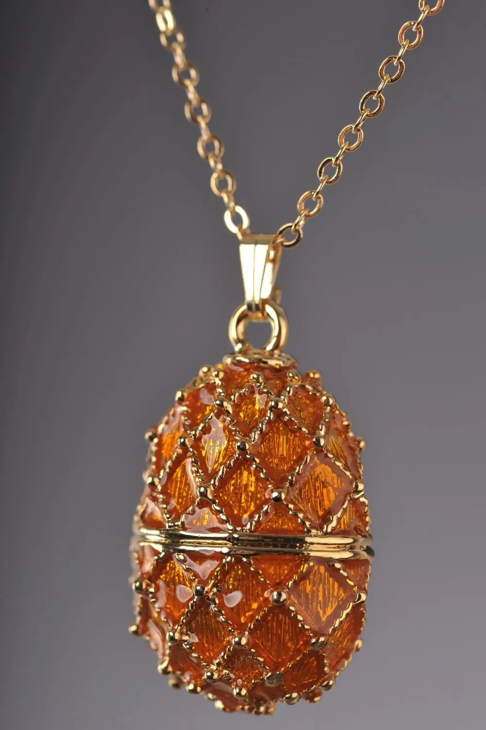Orange Egg Pendant Necklace