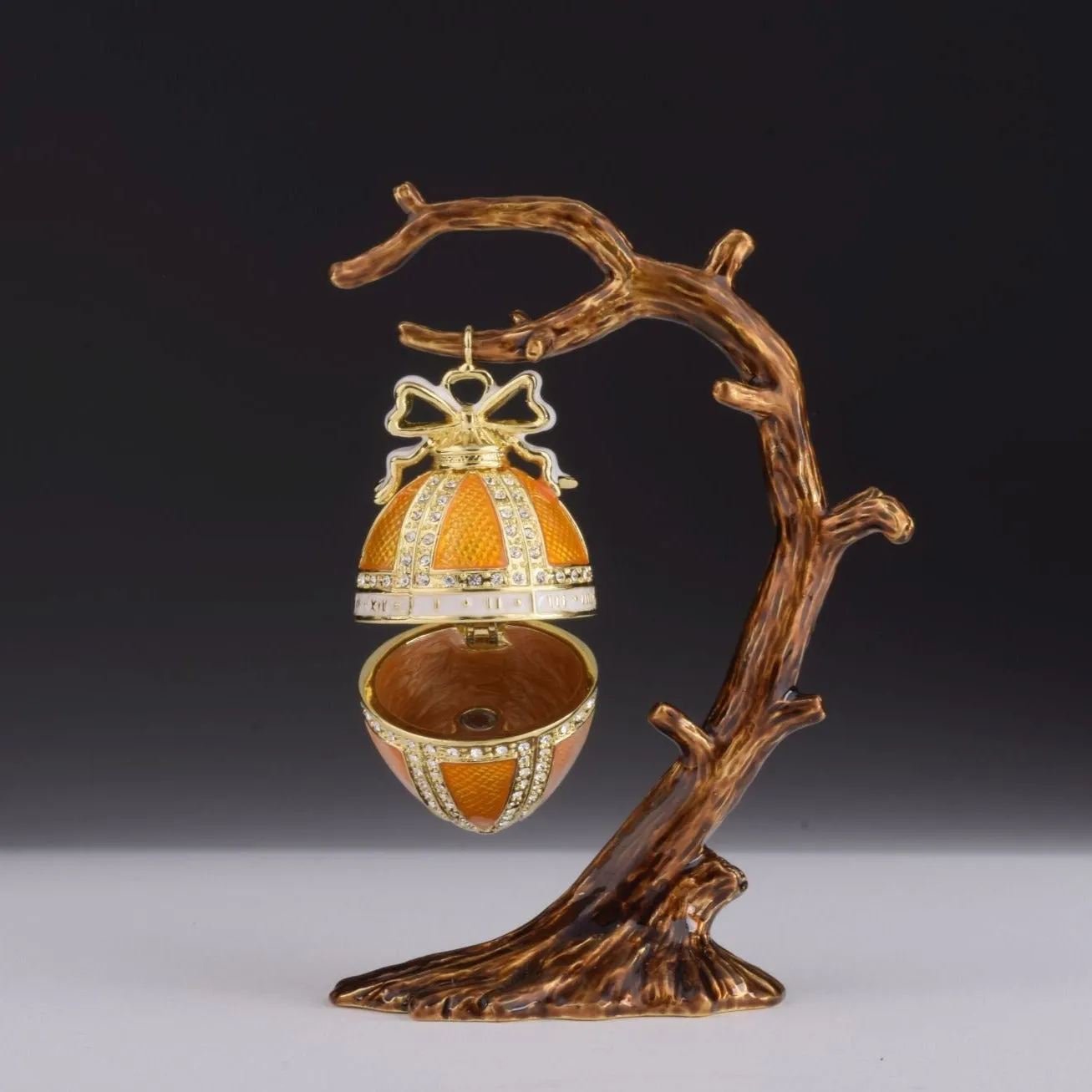 Orange Russian Egg Hanging of a Tree Branch