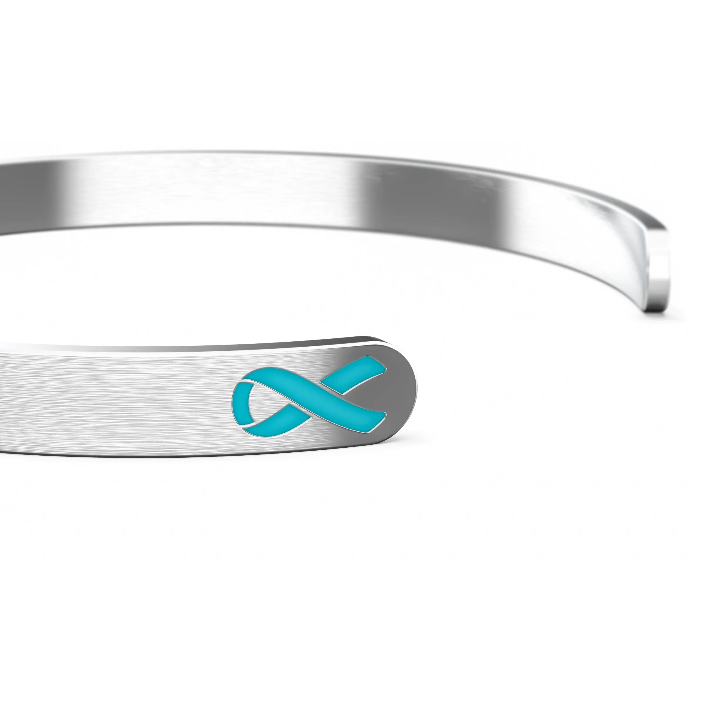 Ovarian Cancer Awareness Bracelet - Teal Ribbon, “Funk Cancer”