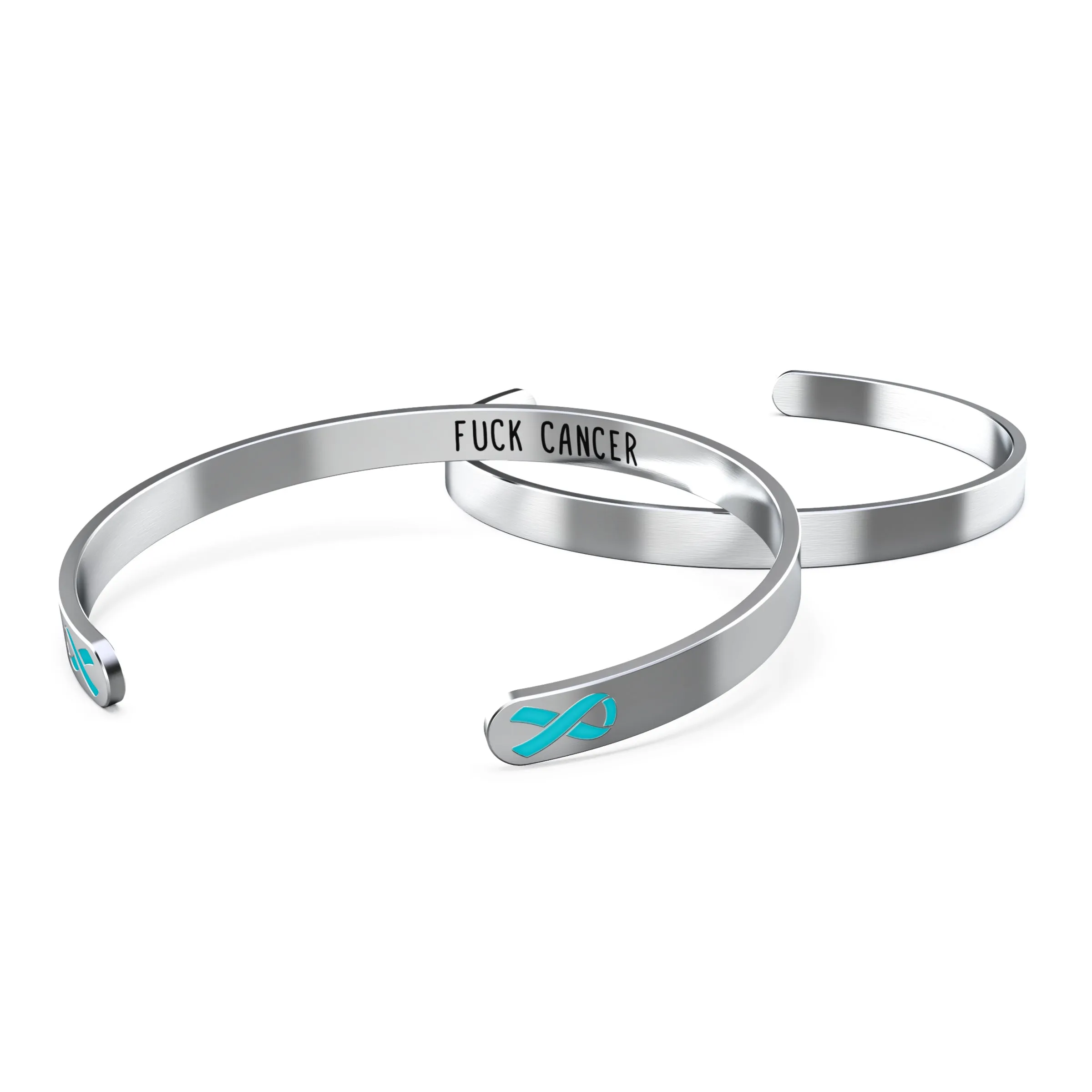 Ovarian Cancer Awareness Bracelet - Teal Ribbon, “Funk Cancer”