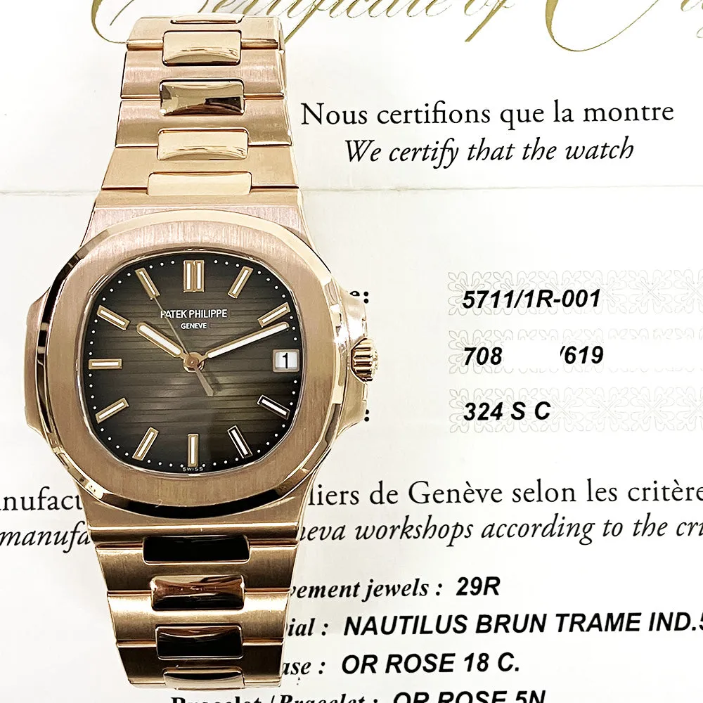 Patek Philippe Nautilus 5711/1R-001 Brown Dial Aug 2017