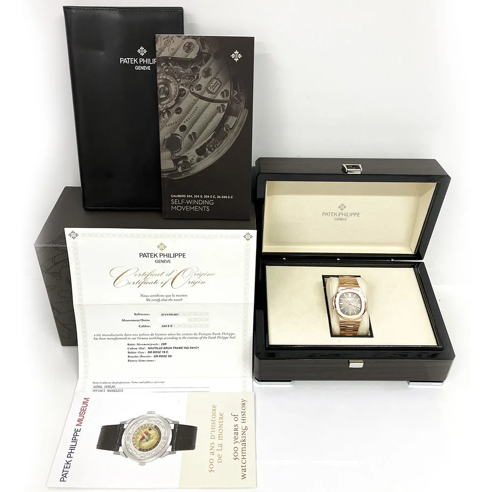 Patek Philippe Nautilus 5711/1R-001 Brown Dial Aug 2017