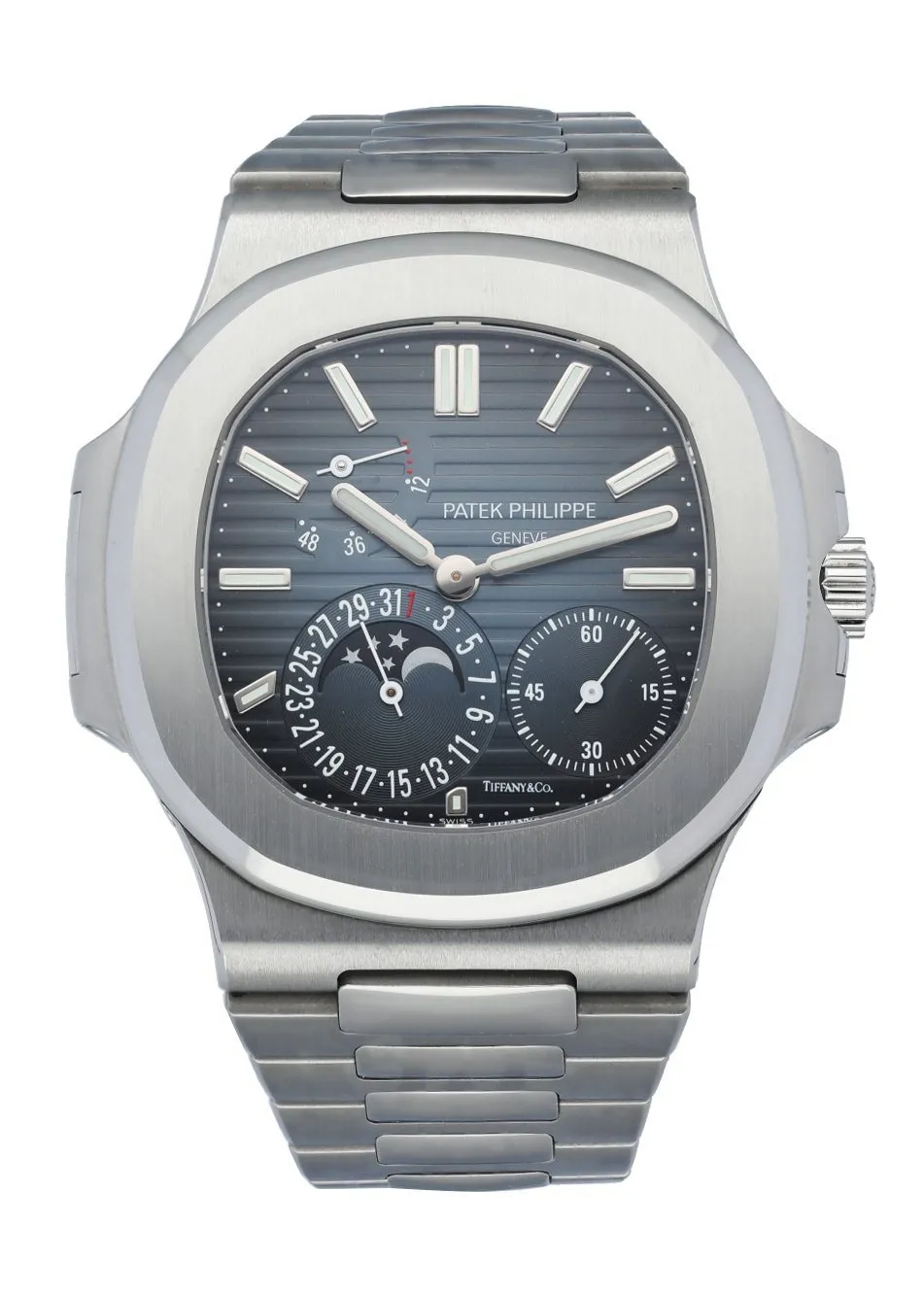 Patek Philippe Nautilus 5712/1A Tiffany&Co.Dial Date Moonphase Stainless steel Men's Watch Box & Papers