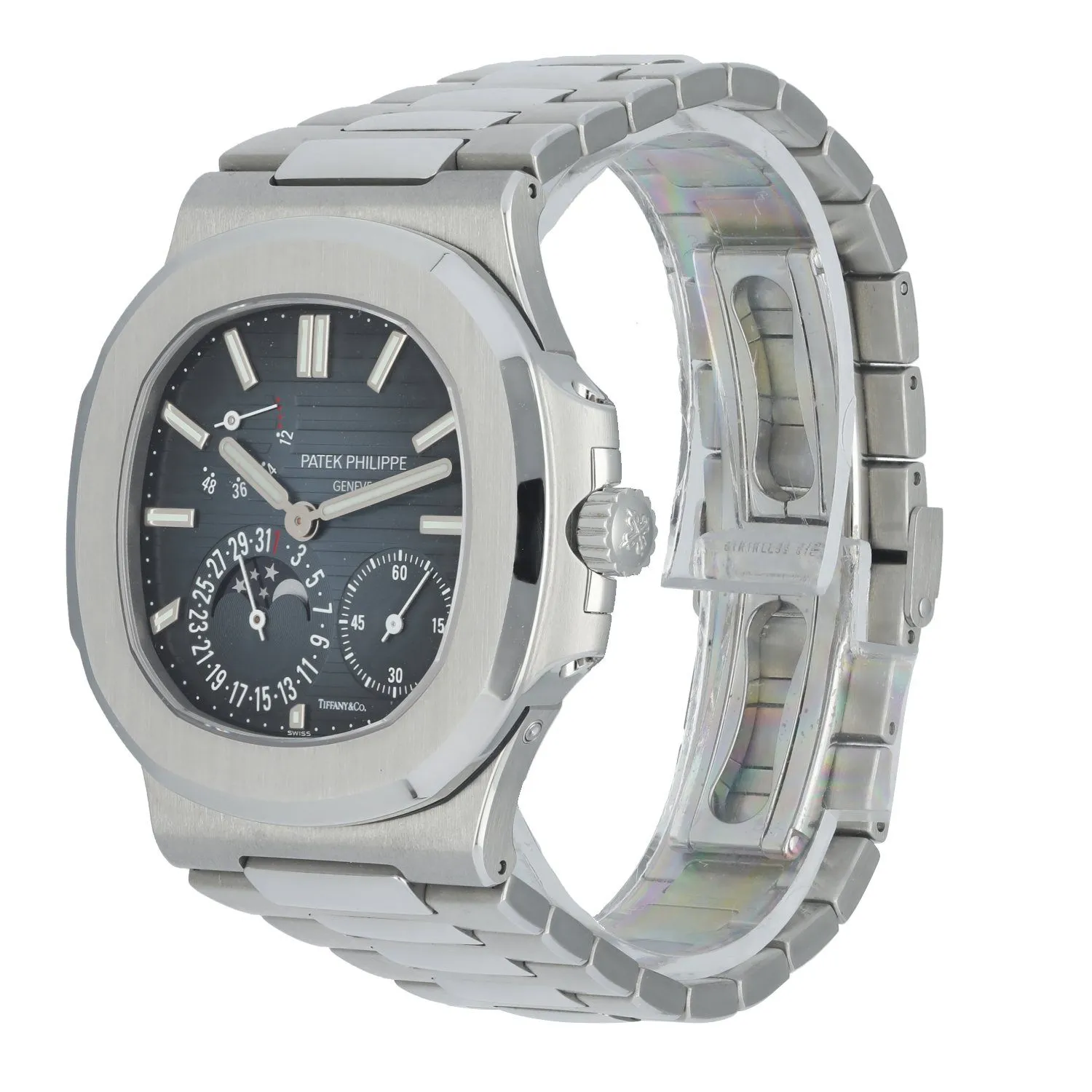 Patek Philippe Nautilus 5712/1A Tiffany&Co.Dial Date Moonphase Stainless steel Men's Watch Box & Papers