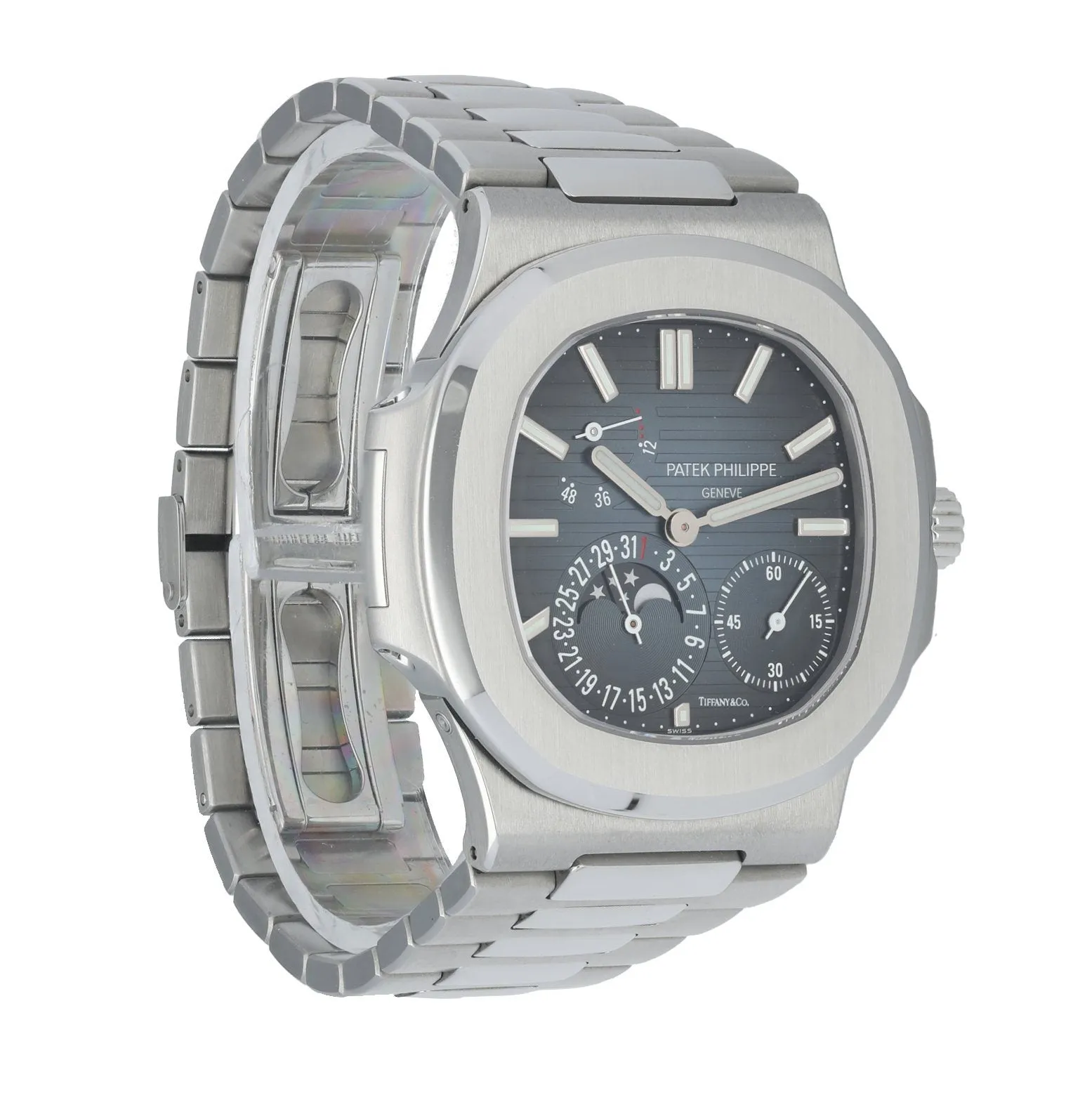 Patek Philippe Nautilus 5712/1A Tiffany&Co.Dial Date Moonphase Stainless steel Men's Watch Box & Papers