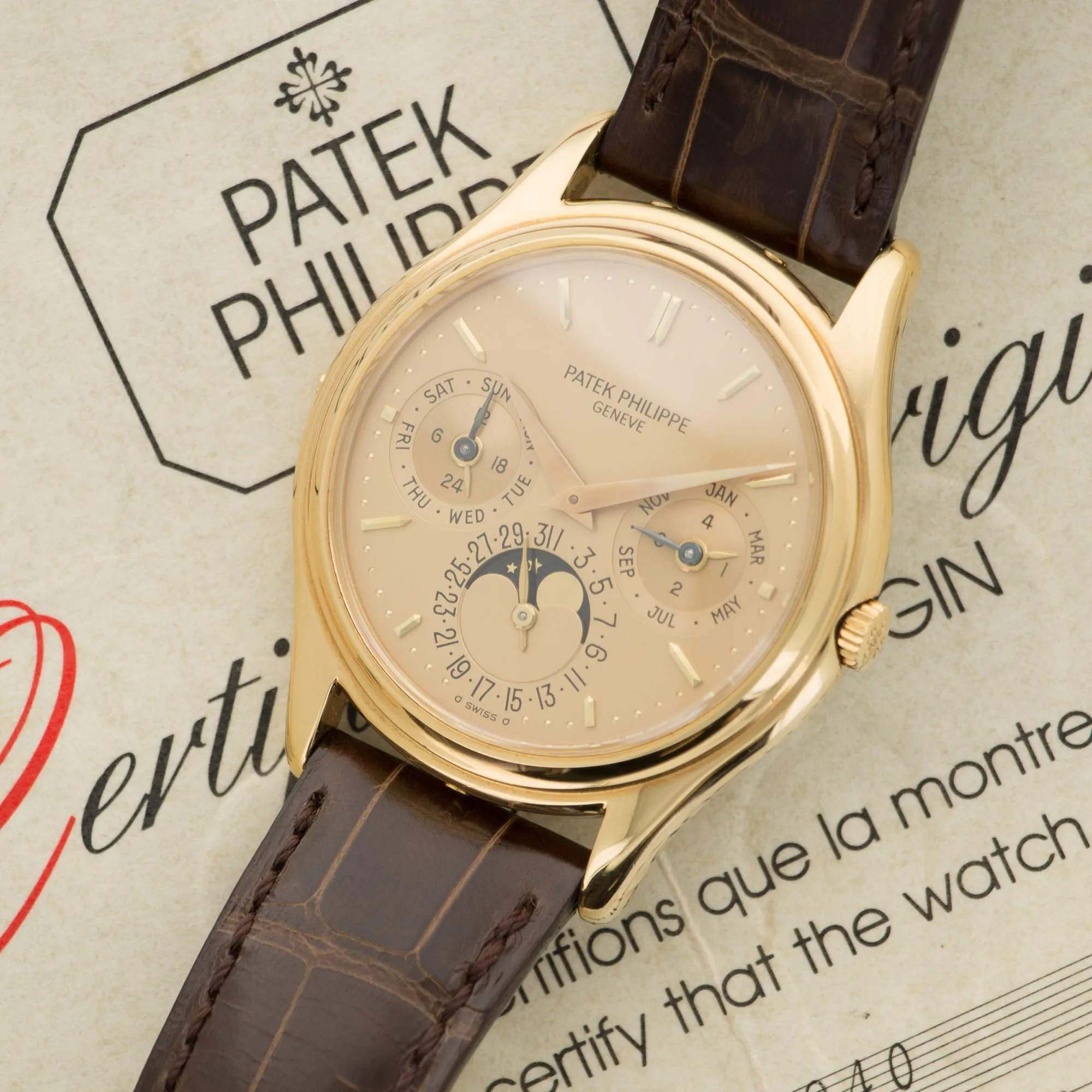 Patek Philippe Yellow Gold Perpetual Calendar Watch Ref. 3940