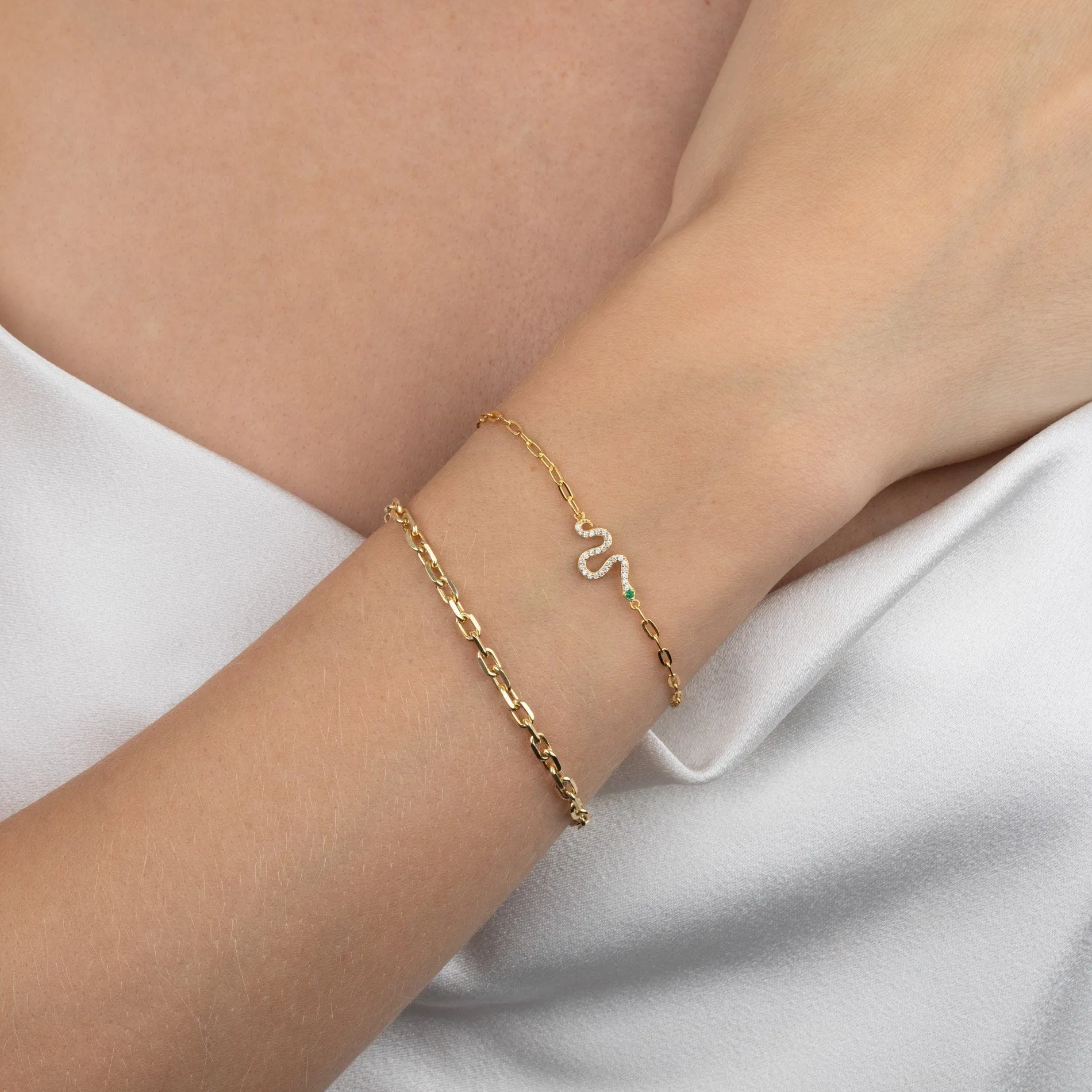 Pavé Snake Link Bracelet