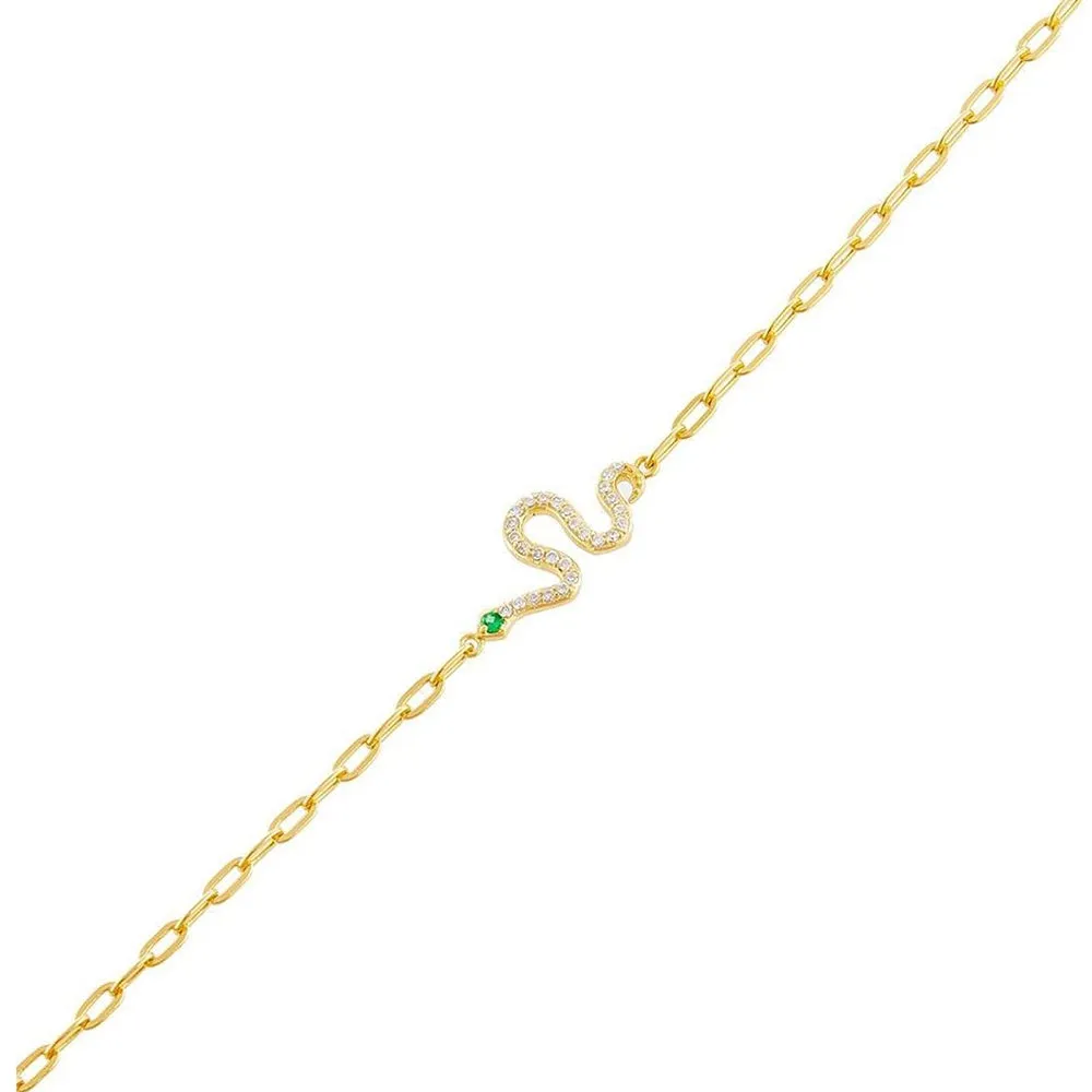 Pavé Snake Link Bracelet