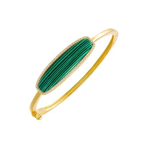 Pave Outlined Stone Bangle Bracelet