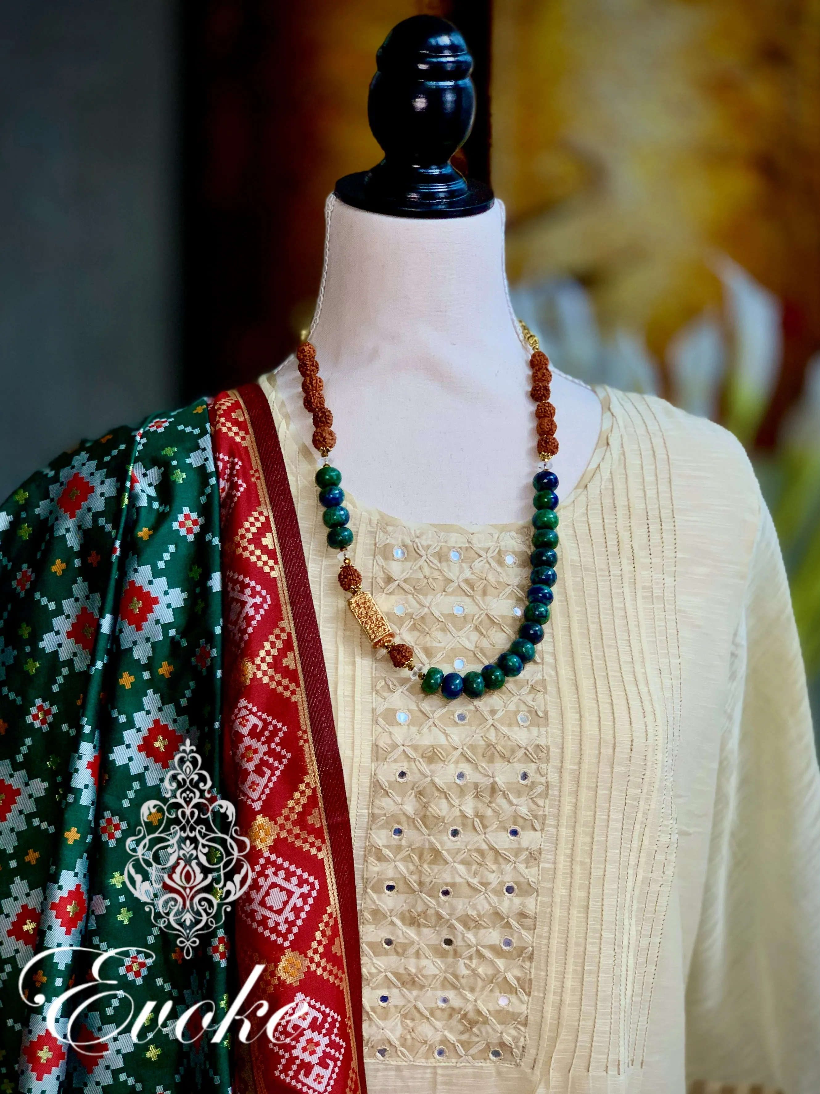 Phoenix Lapis and Nepali Gheru Necklace
