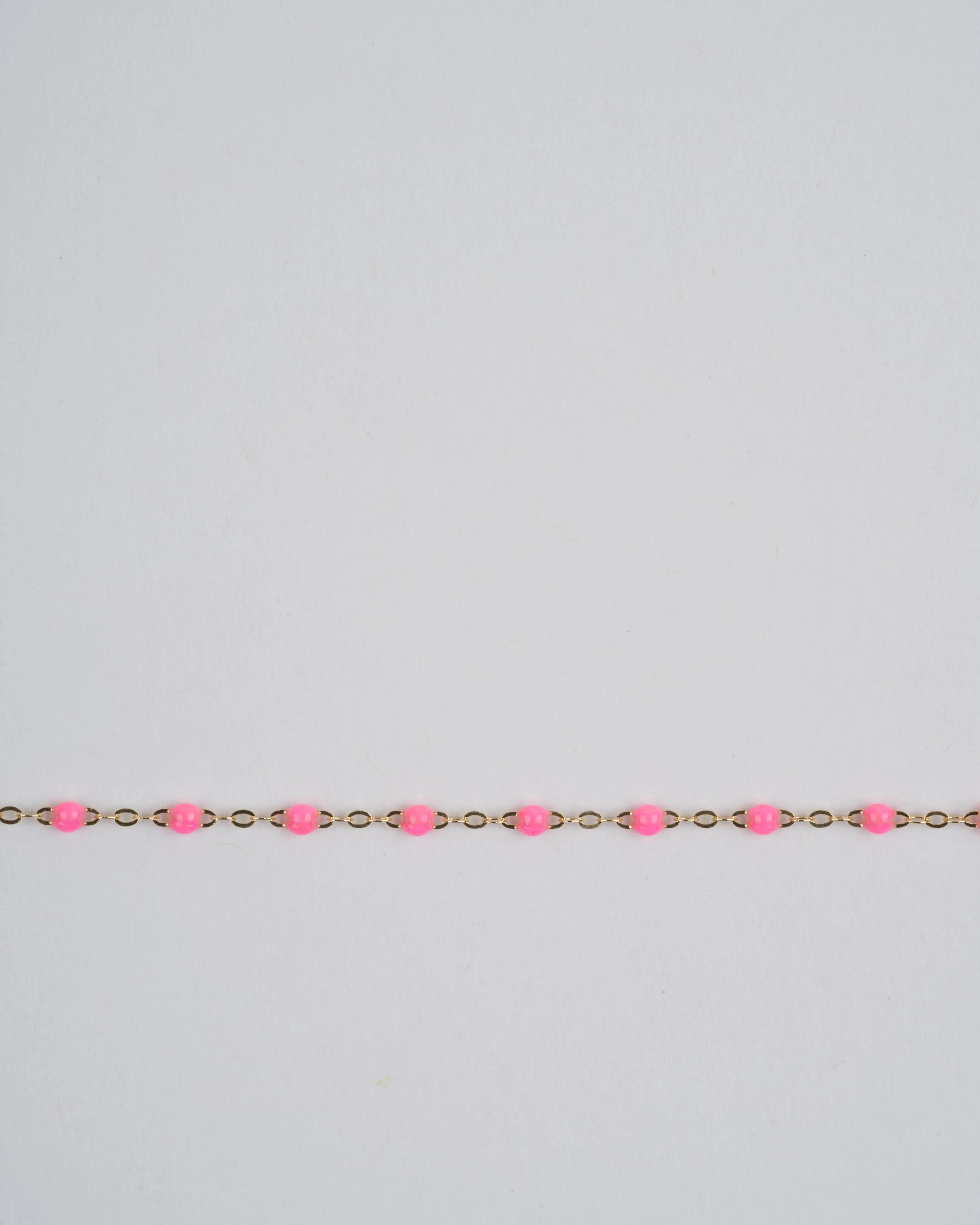 pink bead bracelet - yellow gold