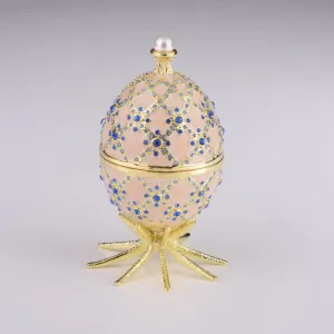 Pink Faberge Egg with Clock Inside