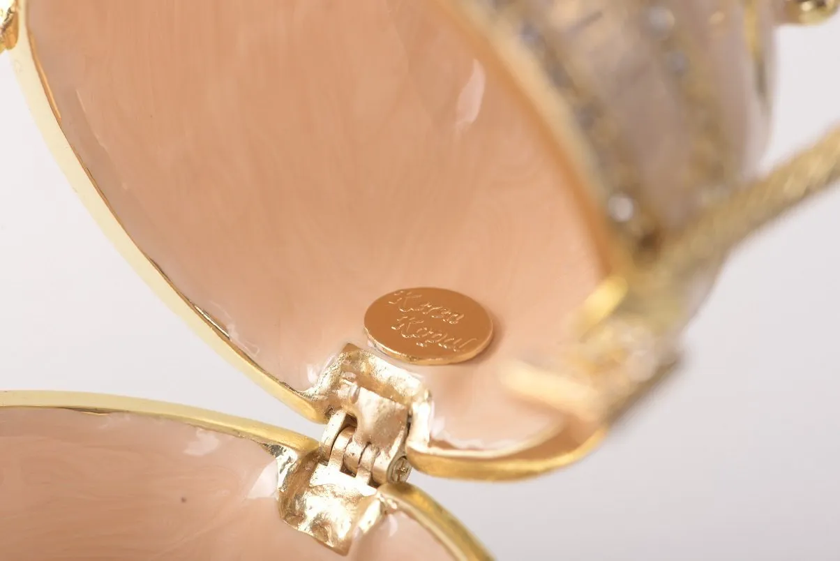 Pink Faberge Egg with Gold Handles