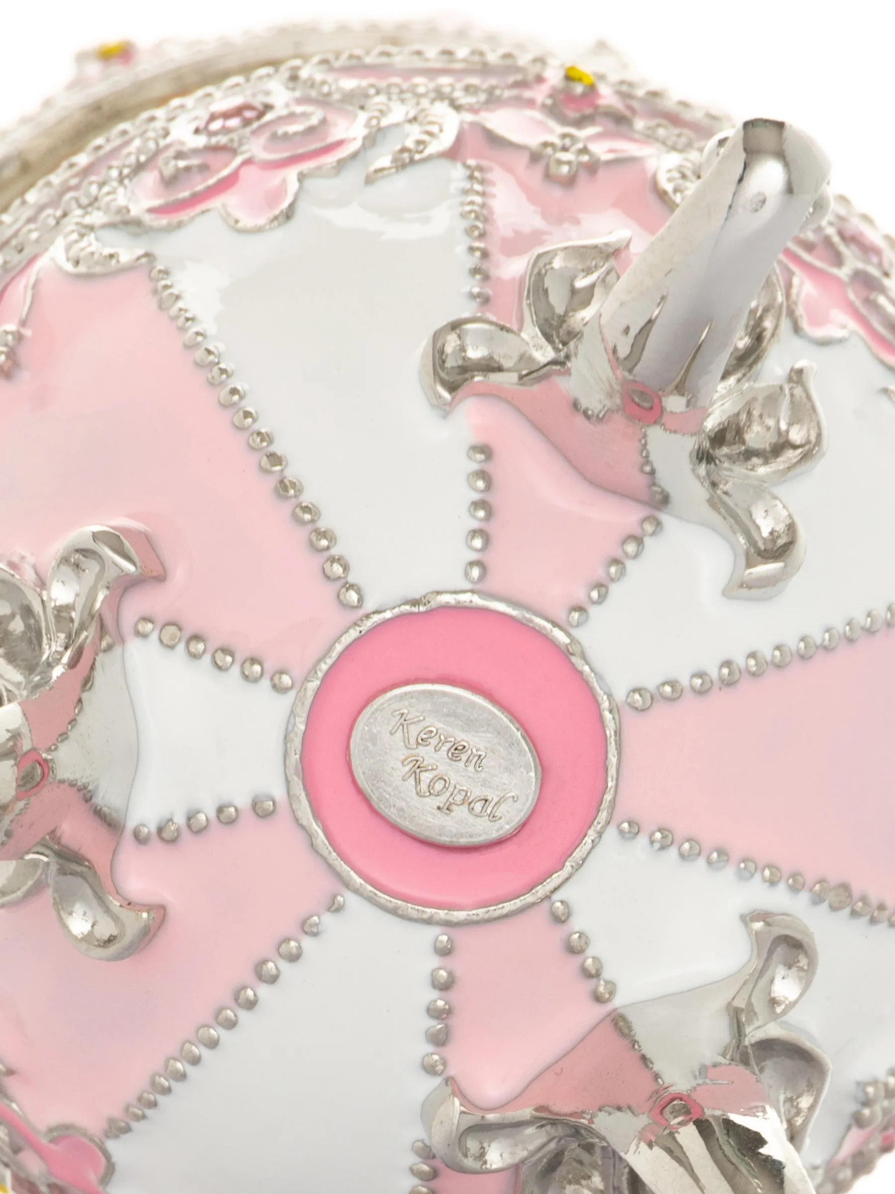 Pink Faberge Egg with Wind up Horse Carousel