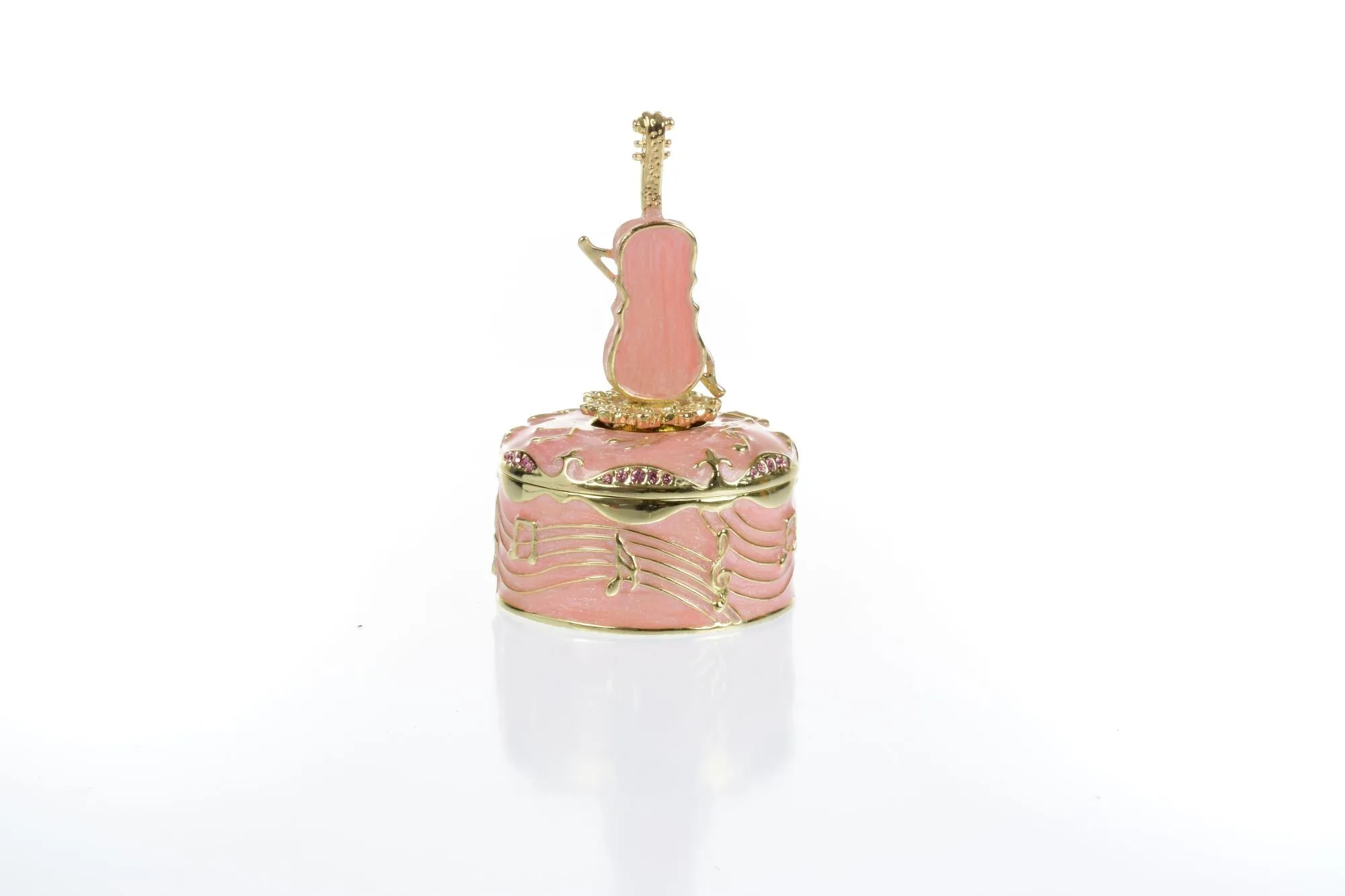 Pink Musical Violin Wind up Music Box