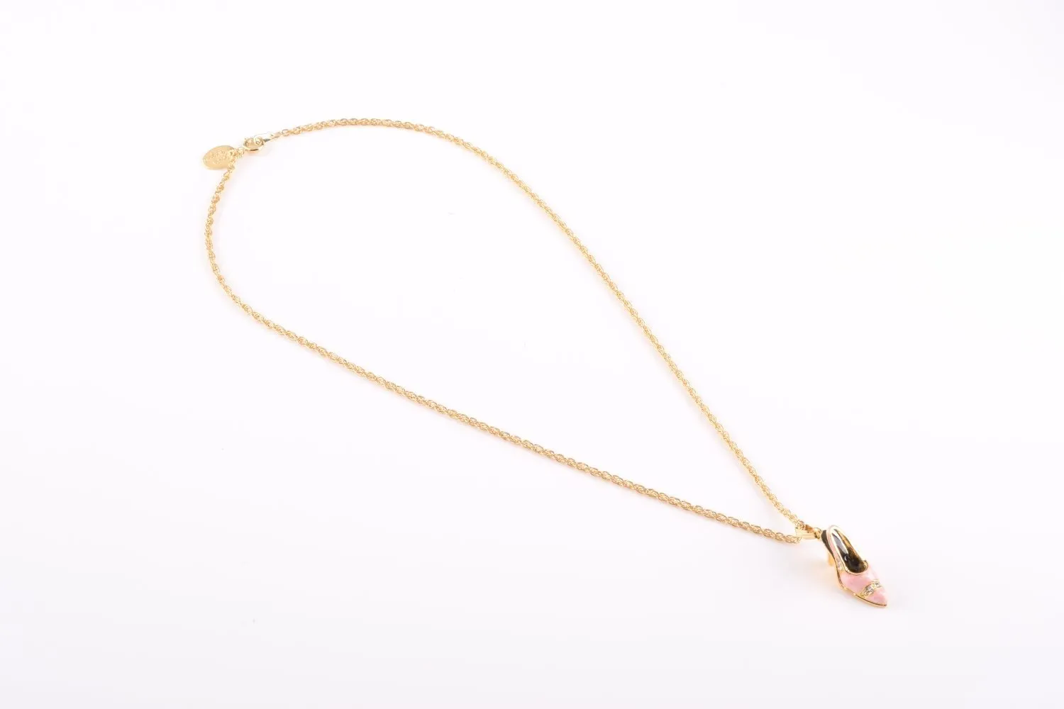 Pink Shoe Pendant Necklace