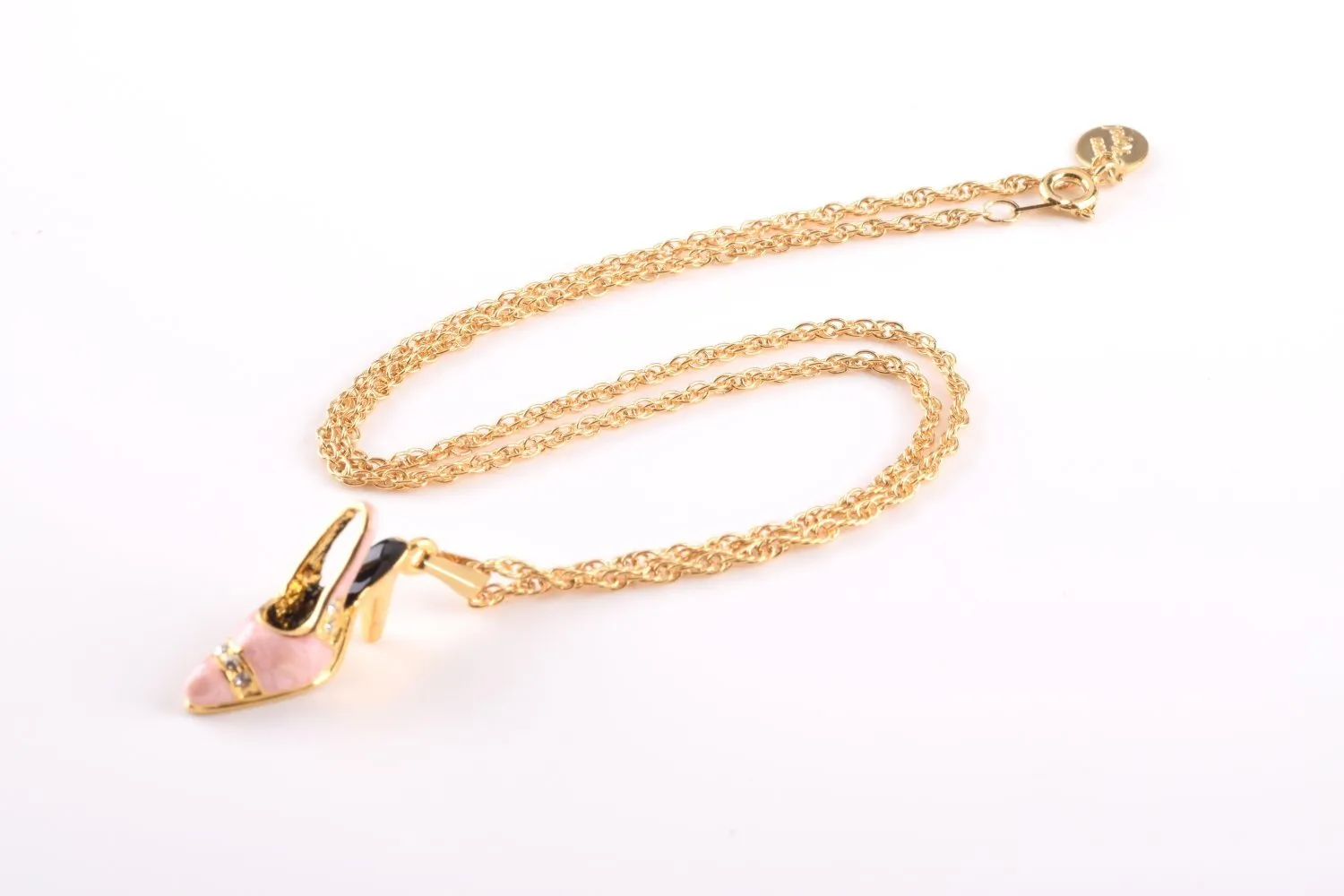 Pink Shoe Pendant Necklace