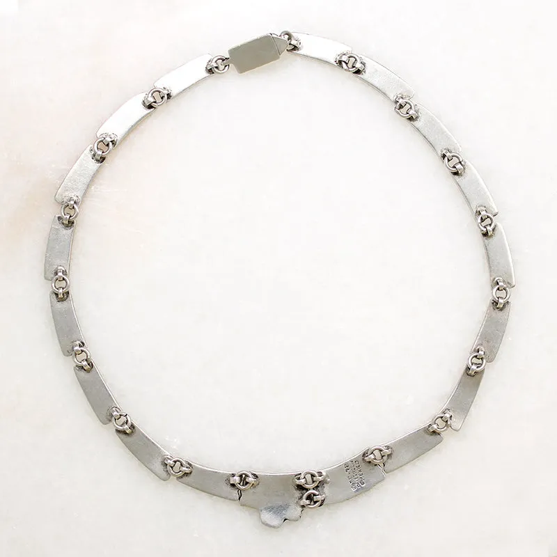 Pre-Columbian Motif Choker in Sterling & Malachite