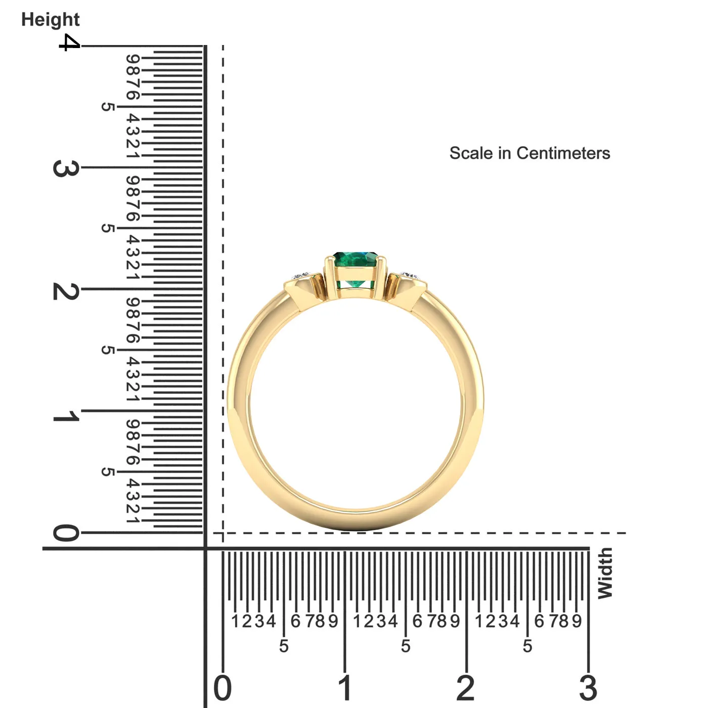 Prong-Set Oval Emerald and Bezel Diamond Ring