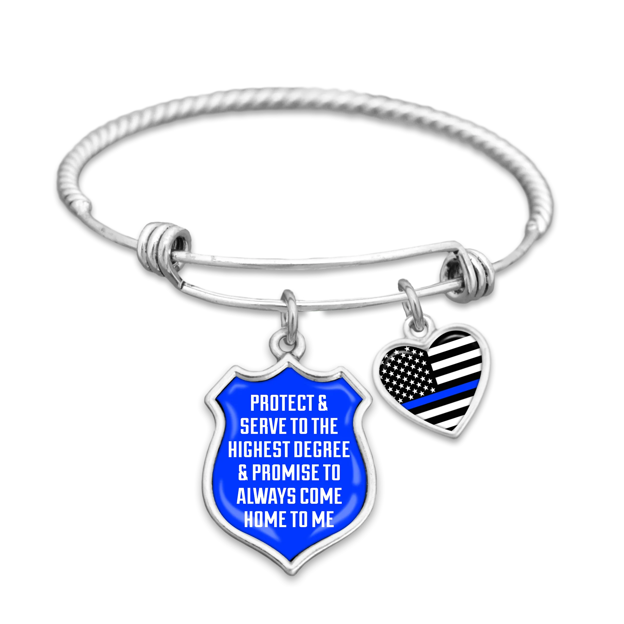 Protect And Serve Prayer Police Charm Bracelet