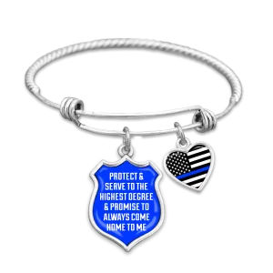 Protect And Serve Prayer Police Charm Bracelet