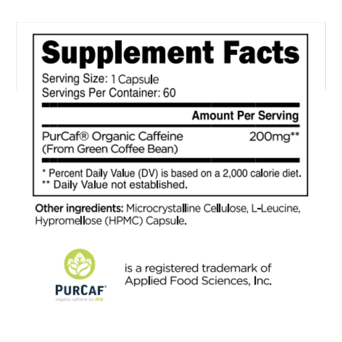 PurCaf® Organic Caffeine Capsules