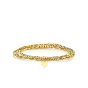Pure Gold Tiny Heart on Gold Beads