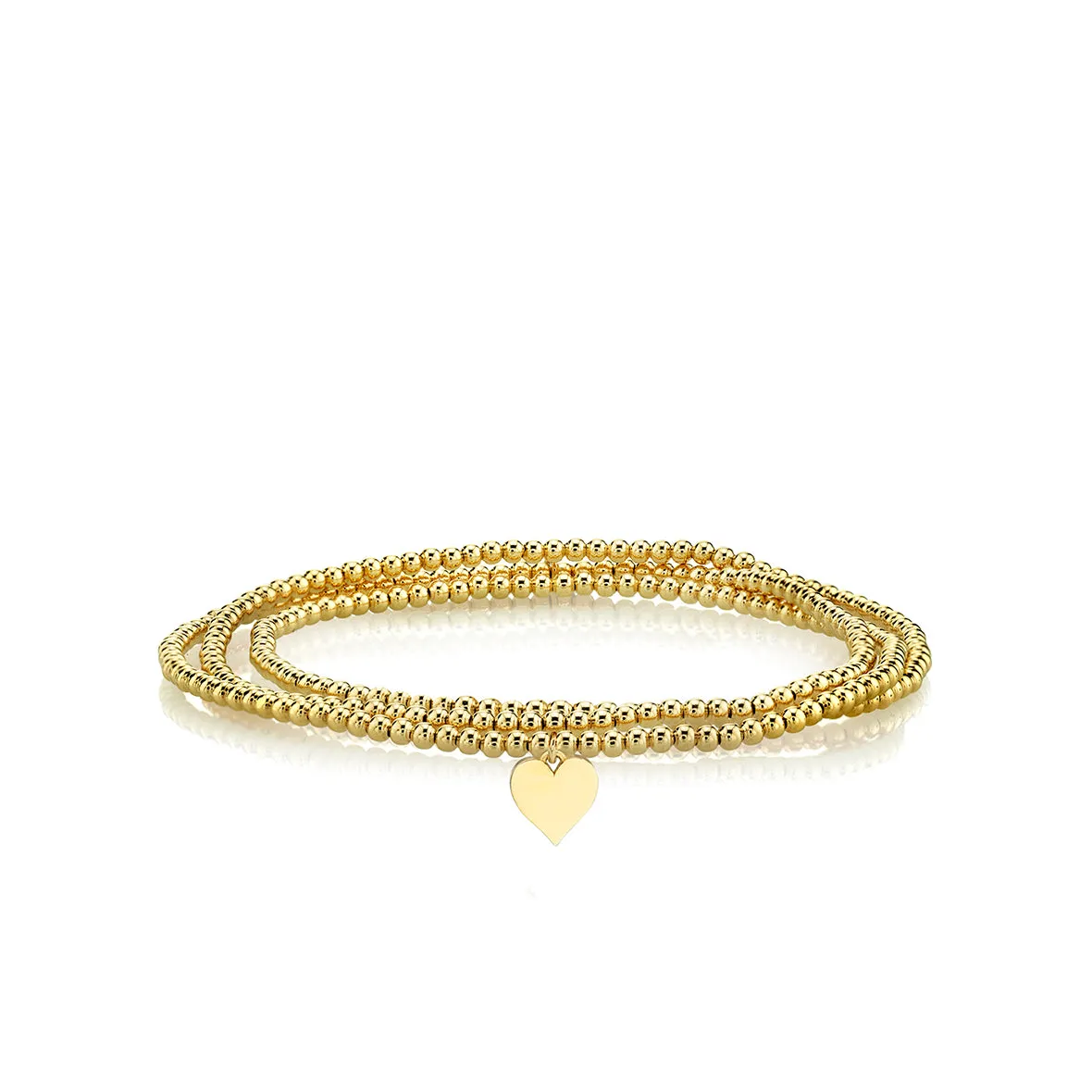 Pure Gold Tiny Heart on Gold Beads