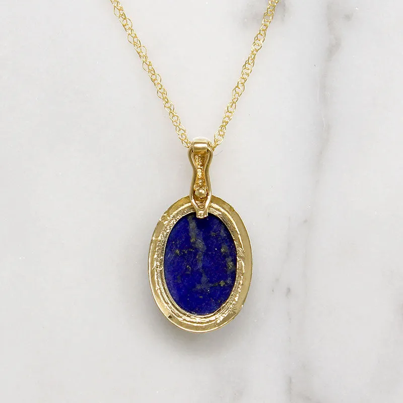 Purest Blue Lapis Lazuli in 14k Gold Pendant