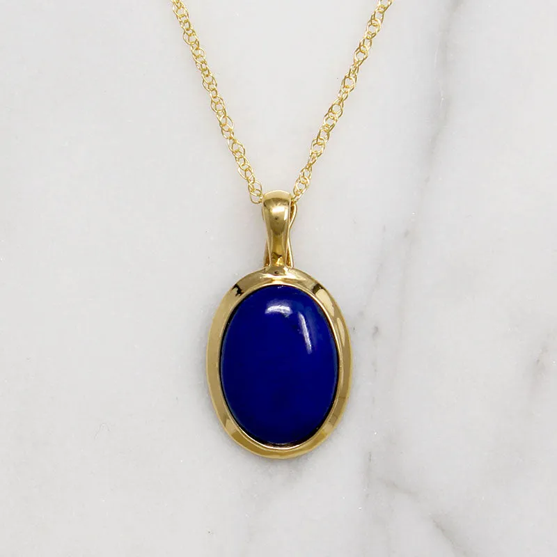 Purest Blue Lapis Lazuli in 14k Gold Pendant
