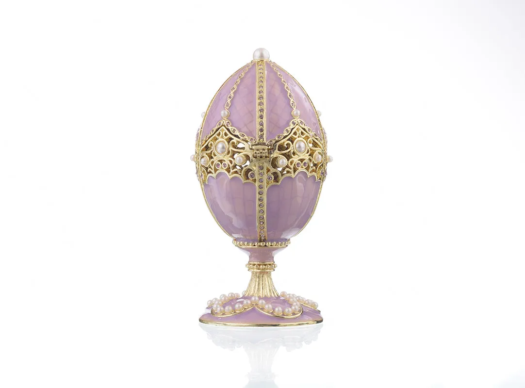 Purple Faberge Egg with Violin Inside